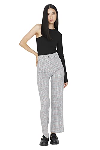 TRENDYOL Damen Trendyol Men's High Waisted Wide Leg Trousers Pants, Grau, 38 EU TRENDYOL Damen Trendyol Men's High Waisted Wide Leg Trousers Pants, Grau, 38 EU von TRENDYOL