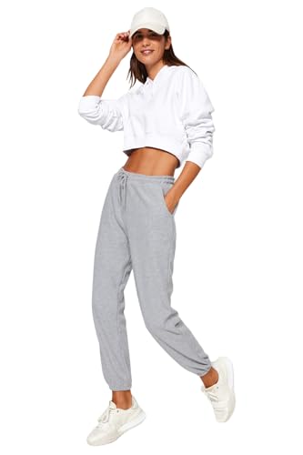 TRENDYOL Damen Trendyol Er Thessalonischer Gestrickter Trainingsanzug Sweatpants, Grau, M EU von TRENDYOL