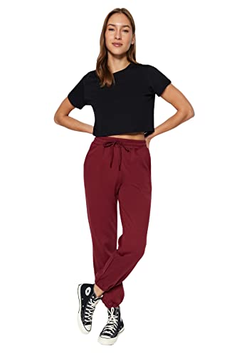 Trendyol Women's Herren Loungewear Mittlerer Bund Relaxed Jogginghose Sweatpants, Burgundy, x_l von TRENDYOL