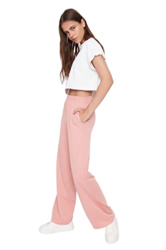 TRENDYOL Damen Herren Loungewear Mittlerer Bund Regular Jogginghose Sweatpants, Powder, XS von TRENDYOL