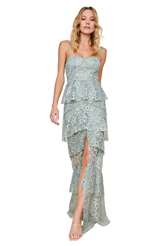 TRENDYOL Damen Lace Detailed Evening and Graduation Formal Night Out Dress, Mint, 34 EU von TRENDYOL