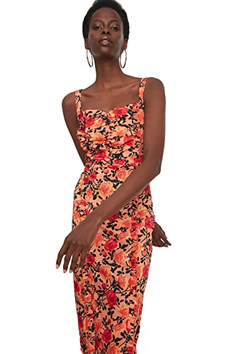 TRENDYOL Damen Bodycon Maxi Dress Kleid, Mehrfarbig, 38 EU von TRENDYOL