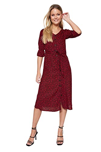 TRENDYOL Damen Belt Shirt Dress. Dress, Rot, 42 EU von TRENDYOL