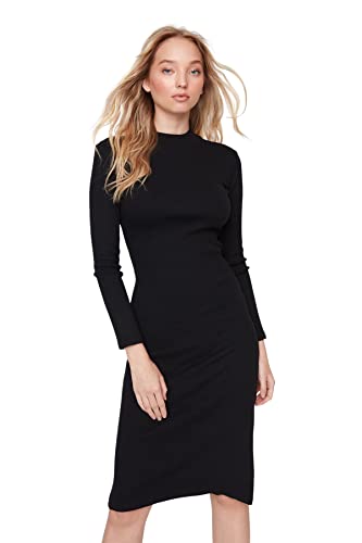 TRENDYOL Damen Twoaw21el0135 Dress, Schwarz, S von TRENDYOL