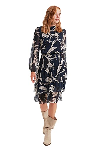 TRENDYOL Damen Marineblaues Kleid Cocktail Dress, Marineblau, 38 EU von TRENDYOL