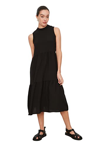 Trendyol Women's Breites geschnittenes Kleid Dress, Black, 40 Trendyol Women's Breites geschnittenes Kleid Dress, Black, 40 von TRENDYOL