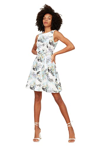 Trendyol Damen Belted Sleeveless Dress, Multi Color, 42 EU Trendyol Damen Belted Sleeveless Dress, Multi Color, 42 EU von TRENDYOL