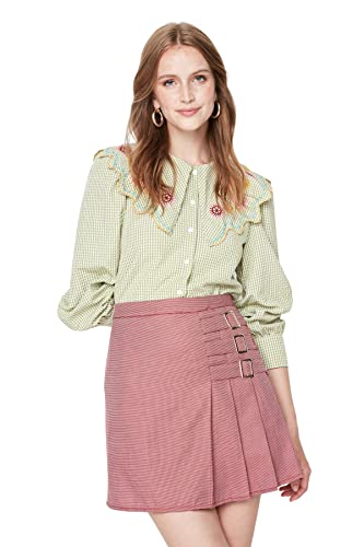 TRENDYOL Damen Trendyol Damen Mini A-linie Skater Webstoff Rock Skirt, Altrosa, 40 EU von TRENDYOL