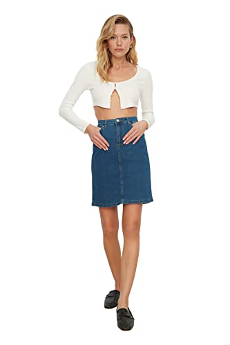 Trendyol, blauer grundlegender Mini-Denim-Rock, blau, 36 von TRENDYOL