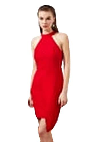 Trendyol Damen Figurbetontes Mini Kleid, Rot, 38 von TRENDYOL