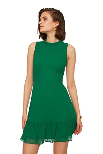 TRENDYOL Frau Mini Gerüschter Saum Regular Webstoff Kleid von TRENDYOL