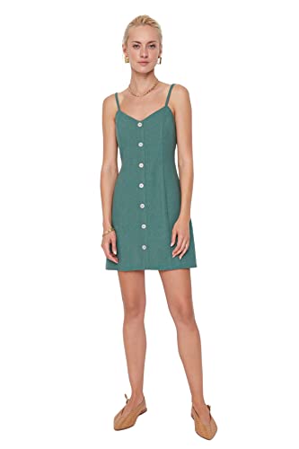 Trendyol Damen Mini Shift Regular Dress Kleid, grün, 32 EU Trendyol Damen Mini Shift Regular Dress Kleid, grün, 32 EU von TRENDYOL