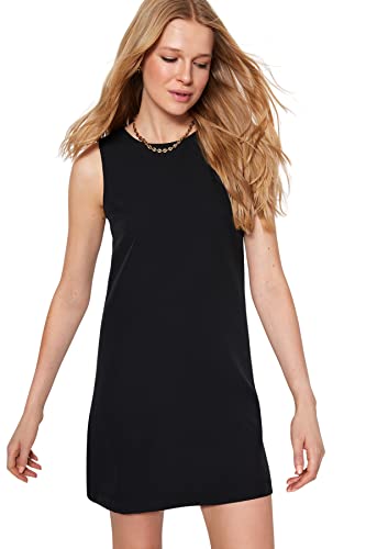 Trendyol Damen Women Woven Dress Mini Shift Regular Fit Webkleid, Black, 38 von TRENDYOL