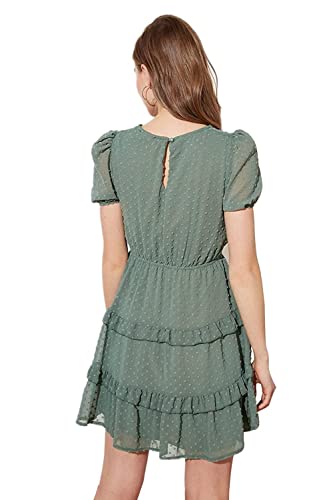 TRENDYOL Damen Mini Skater Dress Kleid, Mint, 38 EU von TRENDYOL