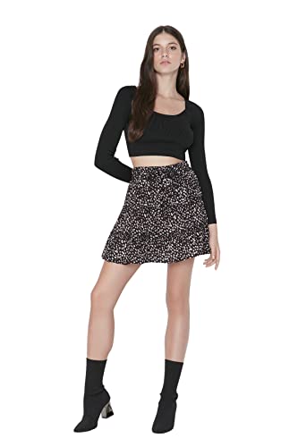Trendyol Women's Damen Mini Smock-Kleid Skater Webstoff Rock Skirt, Schwarz, 42 Trendyol Women's Damen Mini Smock-Kleid Skater Webstoff Rock Skirt, Schwarz, 42 von TRENDYOL