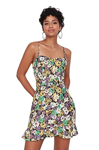 Trendyol Damen Mini Standard Regular Dress Kleid, grün, 60 von TRENDYOL