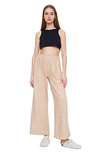 Trendyol Damen Beige Knit Knit Pants, Beige, M EU von TRENDYOL