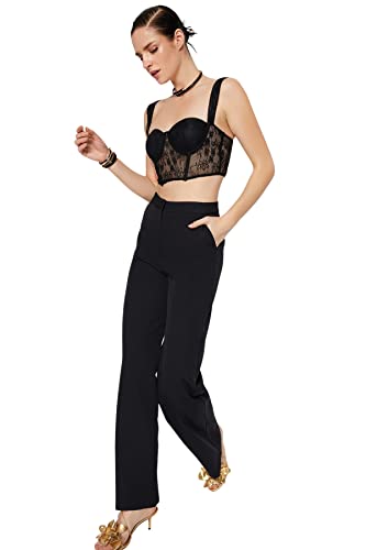 TRENDYOL Damen Trendyol Hose Pants, Schwarz, 34 EU von TRENDYOL