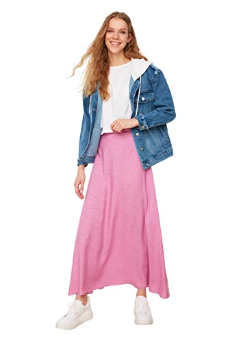 Trendyol Damen Damenrock, Maxi, A-Linie, normal, gewebt, bescheidener Rock, Flieder, 38 von TRENDYOL