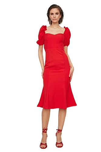 TRENDYOL Damen Install Detailed Dress. Dress, Rot, 40 EU von TRENDYOL