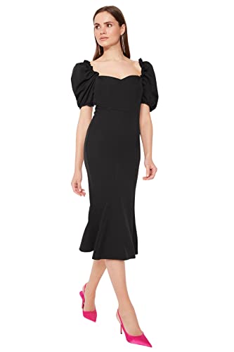 TRENDYOL Damen Detailliertes Kleid Installieren. Dress, Schwarz, 40 von TRENDYOL