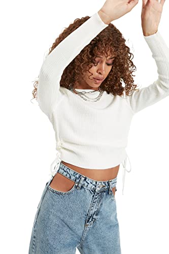 TRENDYOL Damen Trendyol Apruk Shiller Detailed Knessic Shipping Sweater, Ecru, L EU von TRENDYOL