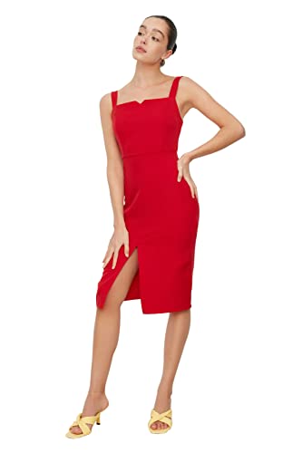 TRENDYOL Damen Kleid Dress, Rot, 36 EU von TRENDYOL