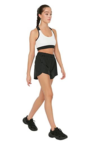 Trendyol Damen Fallschirm-stoff-sports-shorts Yoga Shorts, Schwarz, XL EU von TRENDYOL