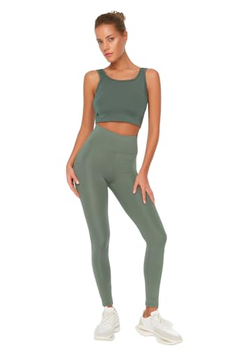 TRENDYOL Damen Trendyol -Roller Sportstrumpfn Yoga Pants Casual, Khaki, XS von TRENDYOL