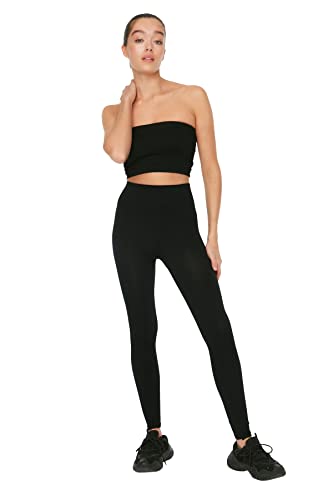 Trendyol Damen Black Seamless Tip Sports Tights Yoga Pants, Schwarz, XS EU von TRENDYOL