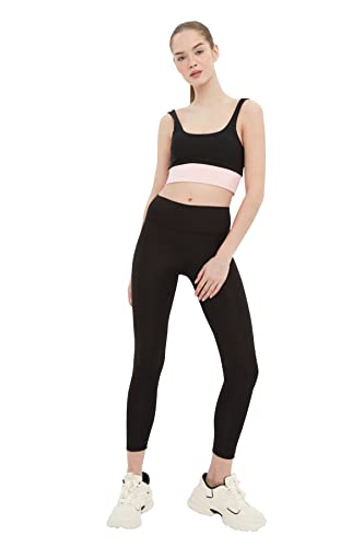 TRENDYOL Damen Trendyol -Roller Sportstrumpfn Yoga Pants Casual, Schwarz, S von TRENDYOL