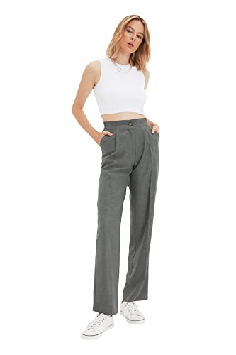 TRENDYOL Damen Spacious Trousers Large Pants, Grau, 36 EU von TRENDYOL