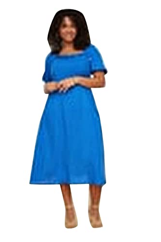 Trendyol Damen Midi A-line Relaxed Fit Woven Plus Size Dress Kleid, Indigo, 70 Trendyol Damen Midi A-line Relaxed Fit Woven Plus Size Dress Kleid, Indigo, 70 von TRENDYOL