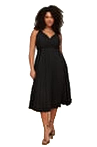 TRENDYOL Damen Midi Standard Regular Plus Size Dress Kleid, Schwarz, 3XL Große Größen EU von TRENDYOL