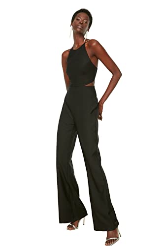 TRENDYOL Damen Waist Detailed Stone Hanging Jumpsuit Overall, Schwarz, 38 EU von TRENDYOL