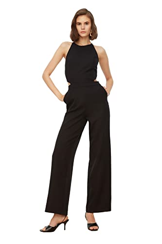TRENDYOL Damen Waist Free-standing Jumpsuits Overall, Schwarz, 38 EU von TRENDYOL