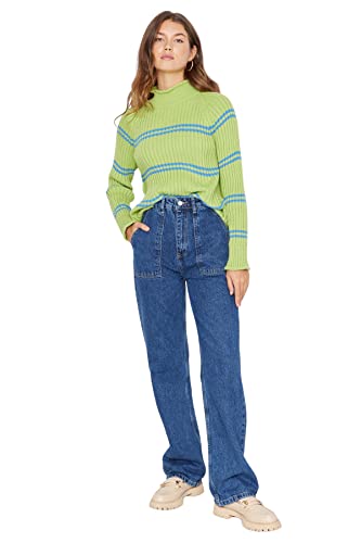 Trendyol Damen Navy Blue Pocket Detailed High Waist Wide Leg Twoaw22je0595 Jeans, Navy, 38 EU Trendyol Damen Navy Blue Pocket Detailed High Waist Wide Leg Twoaw22je0595 Jeans, Navy, 38 EU von TRENDYOL