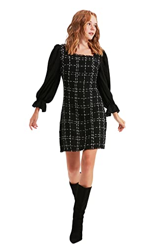 Trendyol Damen Mini A-Linie Slim Fit Gewebtes Kleid, Schwarz, 40 Trendyol Damen Mini A-Linie Slim Fit Gewebtes Kleid, Schwarz, 40 von TRENDYOL