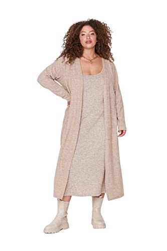 TRENDYOL Damen Tbbaw23ah0004/Bej Dress, Beige, XXL EU von TRENDYOL