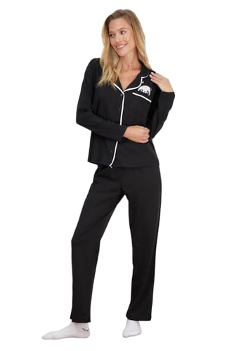 Trendyol Damen Motto Lange Ärmel Lounge/Zuhause Regulär Pyjama-Set von TRENDYOL