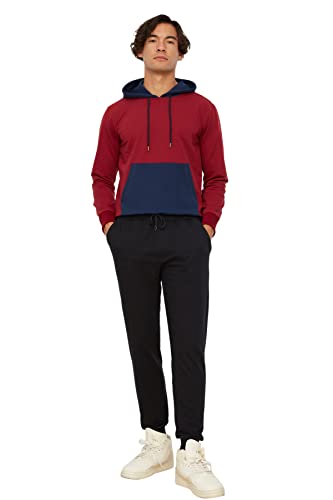 TRENDYOL Herren Trendyol Männlich Regulärer Passen Gummi Saber Grundlegender Trainingsanzug Sweatpants Jogginghose, Navy, M von TRENDYOL