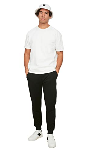 TRENDYOL Herren Trendyol Männlich Regulärer Passen Gummi Saber Grundlegender Trainingsanzug Sweatpants Jogginghose, Schwarz, M von TRENDYOL