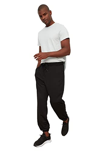 Trendyol Herren Black Male Basic Oversize Fit Tracksuit Sweatpants, Schwarz, XS EU von TRENDYOL