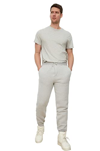 Trendyol Herren Gray Male Basic Oversize Fit Tracksuit Sweatpants, Gray, M EU von TRENDYOL