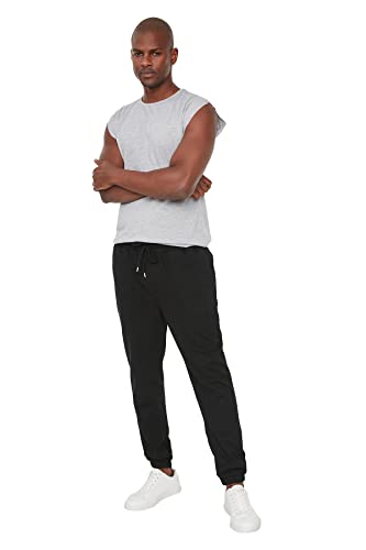 Trendyol Herren Black Male Regular Fit Rubber Sweatpants, Schwarz, M EU von TRENDYOL