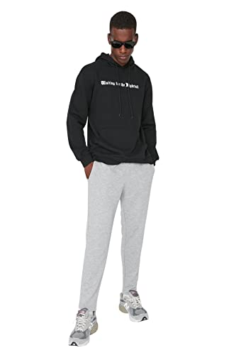 Trendyol Men's Basic Normal Waist Regular Sweatpants, Gray, S von TRENDYOL