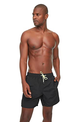 TRENDYOL Herren Beachwear Normal Waist Regular Fit Swimming Shorts Baby Badebekleidung, Schwarz, L von TRENDYOL