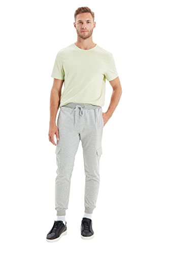 Trendyol Herren Trendyol Männlich Regelmäßige Fit Beli und Neue Trainingsanzüge mit Gummistaschen Sweatpants, Gray, XL EU von TRENDYOL