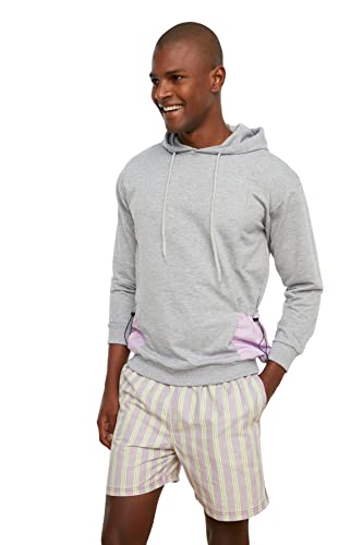 TRENDYOL Herren Kapuze Plain Regular Sweatshirt Sweatshirt Casual/Casual, Grau, XL von TRENDYOL