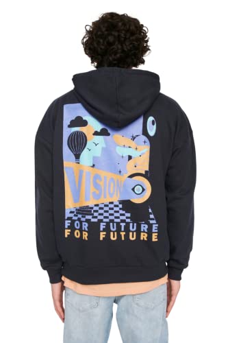 TRENDYOL Herren Kapuzensweatshirt in Oversize-Optik Sweatshirt, Marineblau, S von TRENDYOL